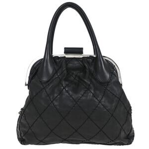 Chanel Quilted Leather Expandable Zip Around Frame Bag Black